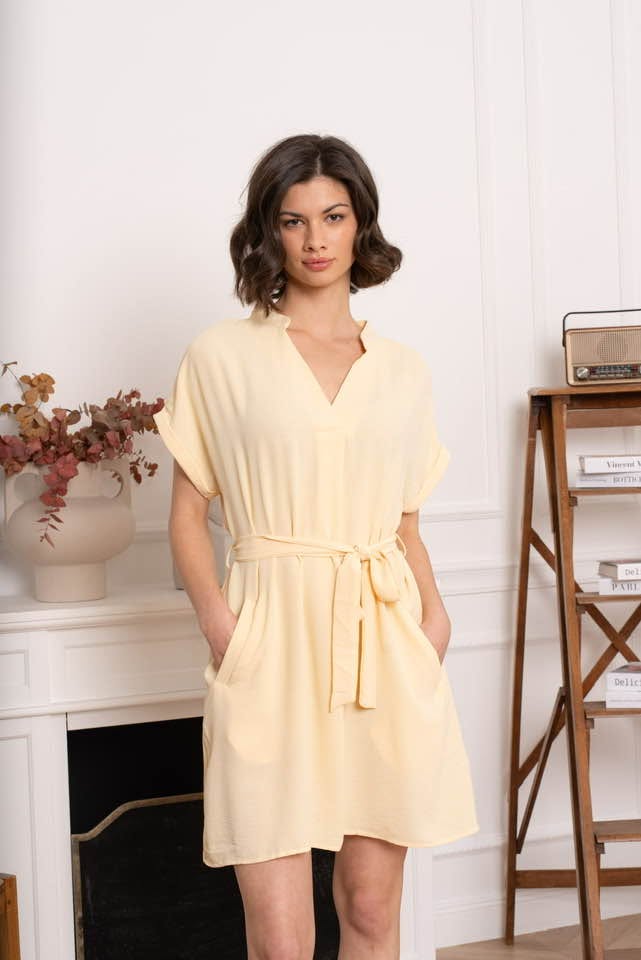 Robe ceinturée vanille, Maison 26